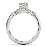 1.0 CT Oval Shaped Moissanite Engagement Ring In Cluster Design 3