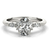 1.0 CT Oval Shaped Moissanite Engagement Ring In Cluster Design 1