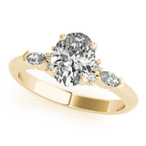 1.0 CT Oval Shaped Moissanite Engagement Ring In Cluster Design 11