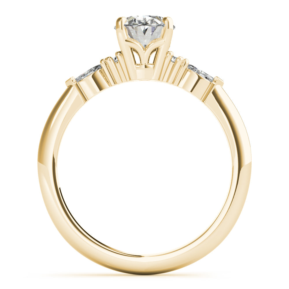 1.0 CT Oval Shaped Moissanite Engagement Ring In Cluster Design 12