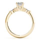 1.0 CT Oval Shaped Moissanite Engagement Ring In Cluster Design 12