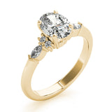 1.0 CT Oval Shaped Moissanite Engagement Ring In Cluster Design 13