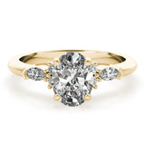 1.0 CT Oval Shaped Moissanite Engagement Ring In Cluster Design 10