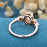 Oval Cluster Lab Grown Diamond Engagement Ring