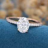 Oval Pave Lab Grown Diamond Engagement Ring