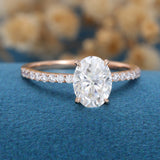 Oval Pave Lab Grown Diamond Engagement Ring