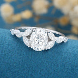 Oval Cluster Lab Grown Diamond Engagement Ring