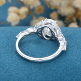 Oval Cluster Lab Grown Diamond Engagement Ring