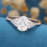 Oval Cluster Lab Grown Diamond Engagement Ring