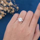 Oval Cluster Lab Grown Diamond Engagement Ring