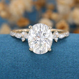 Oval Cluster Lab Grown Diamond Engagement Ring