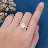 Oval Cluster Lab Grown Diamond Engagement Ring