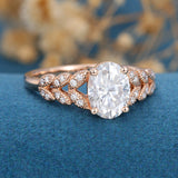 Oval Cluster Lab Grown Diamond Engagement Ring