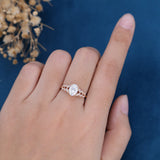 Oval Cluster Lab Grown Diamond Engagement Ring