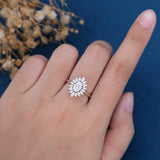 Oval Cluster Lab Grown Diamond Engagement Ring