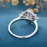 Oval Cluster Lab Grown Diamond Engagement Ring
