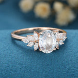 Oval Cluster Lab Grown Diamond Engagement Ring