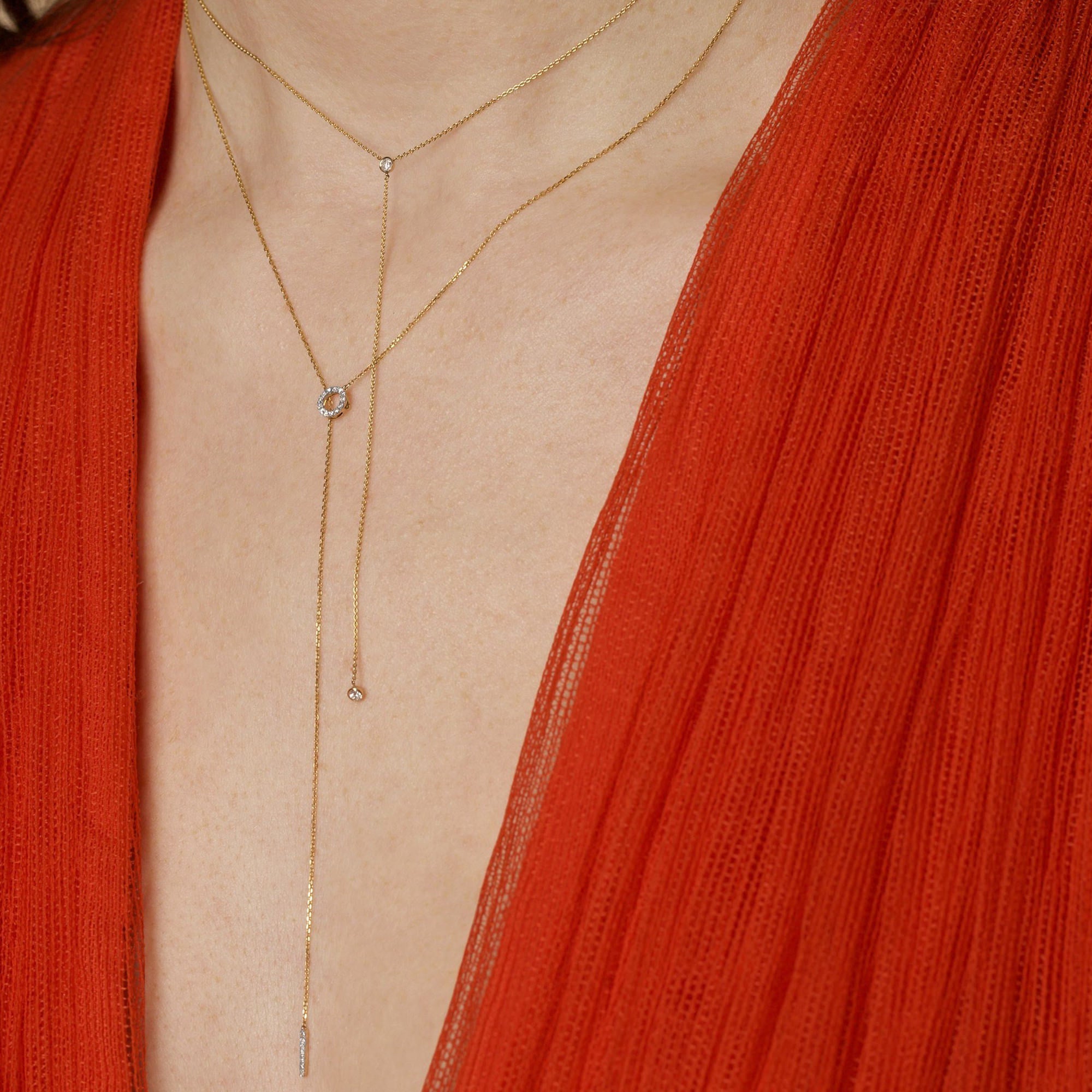 0.15 Carats Round Shape Moissanite Open Circle Necklace 2