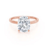 Elongated Cushion Hidden Halo Lab Grown Diamond Engagement Ring