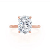 Elongated Cushion Hidden Halo Lab Grown Diamond Engagement Ring