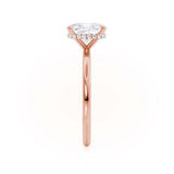 Elongated Cushion Hidden Halo Lab Grown Diamond Engagement Ring