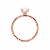 Elongated Cushion Hidden Halo Lab Grown Diamond Engagement Ring