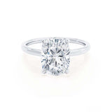 Elongated Cushion Hidden Halo Lab Grown Diamond Engagement Ring