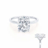 Elongated Cushion Hidden Halo Lab Grown Diamond Engagement Ring