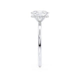 Elongated Cushion Hidden Halo Lab Grown Diamond Engagement Ring