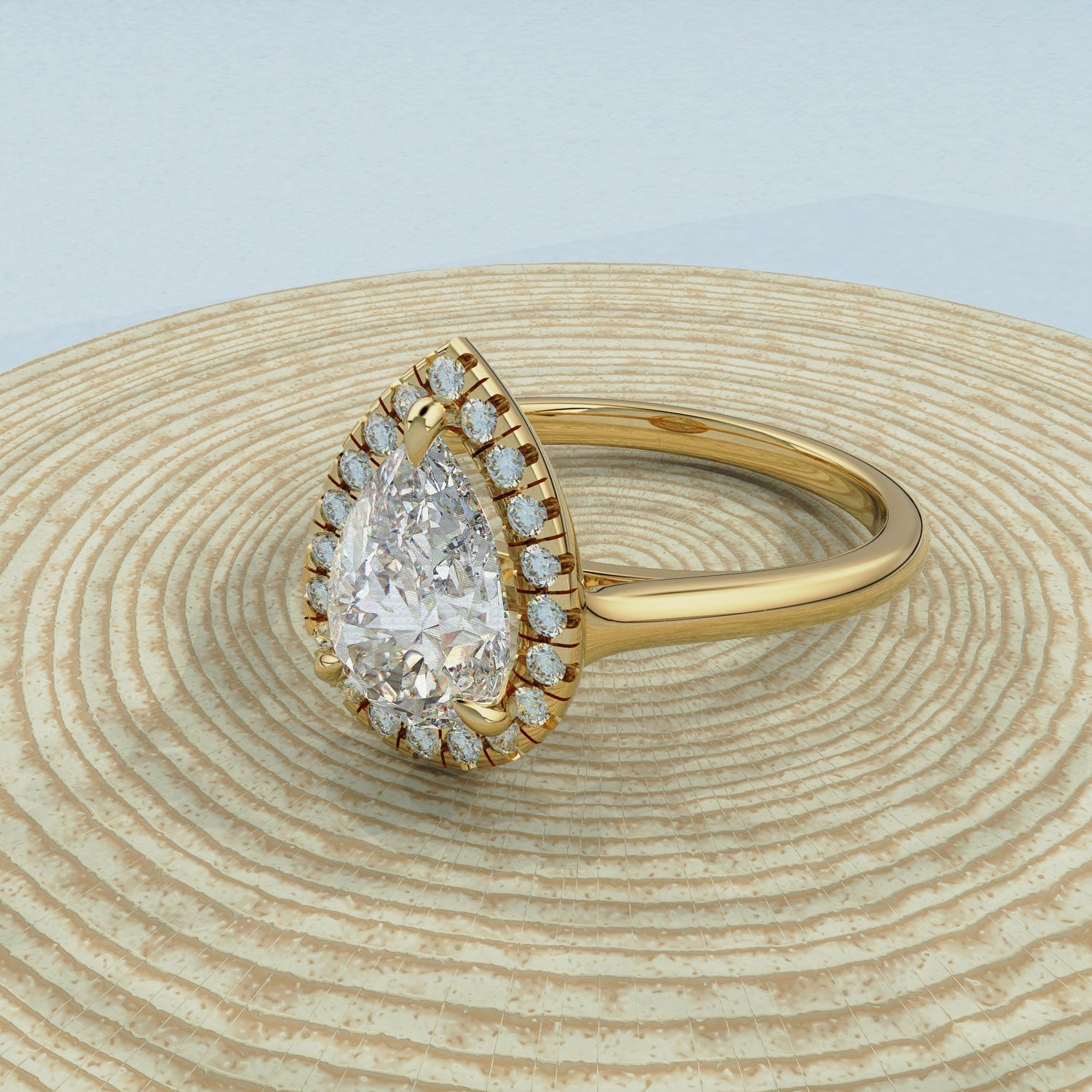 Pear Halo Lab Grown Diamond Engagement Ring