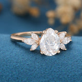 Pear Cluster Lab Grown Diamond Engagement Ring