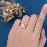 Pear Cluster Lab Grown Diamond Engagement Ring