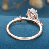 Pear Cluster Lab Grown Diamond Engagement Ring