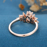 Pear Cluster Lab Grown Diamond Engagement Ring