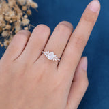 Pear Cluster Lab Grown Diamond Engagement Ring