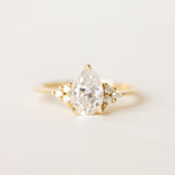 Cluster Engagement Ring Featuring 1.33 CT Pear Moissanite 5