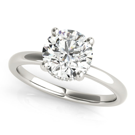 1.50 CT Round Shaped Moissanite Engagement Ring In Hidden Halo 3