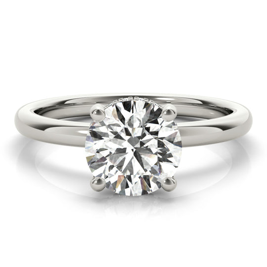 1.50 CT Round Shaped Moissanite Engagement Ring In Hidden Halo 1
