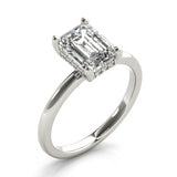 1.75 CT Enerald Shaped Moissanite Engagement Ring In Hidden Halo 2