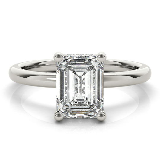 1.75 CT Enerald Shaped Moissanite Engagement Ring In Hidden Halo 1