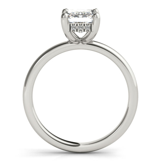 1.75 CT Enerald Shaped Moissanite Engagement Ring In Hidden Halo 4