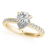 1.0 CT Pear Shaped Moissanite Engagement Ring In Hidden Halo Design 8
