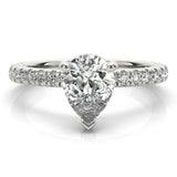 1.0 CT Pear Shaped Moissanite Engagement Ring In Hidden Halo Design 1