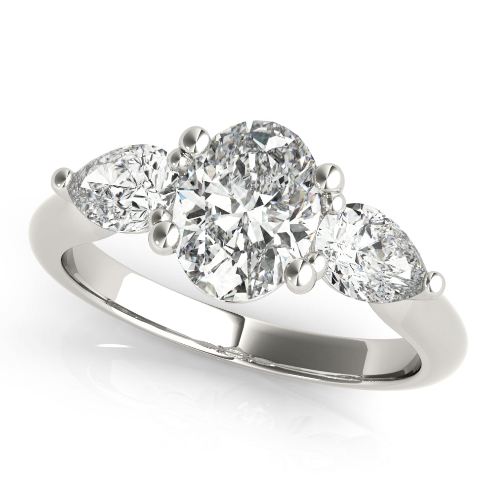 1 CT Oval Shaped Moissanite Engagement Ring In Three Stone Design 2