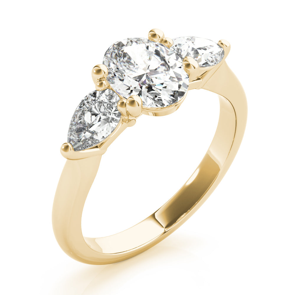 1 CT Oval Shaped Moissanite Engagement Ring In Three Stone Design 6