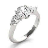 1 CT Oval Shaped Moissanite Engagement Ring In Three Stone Design 3