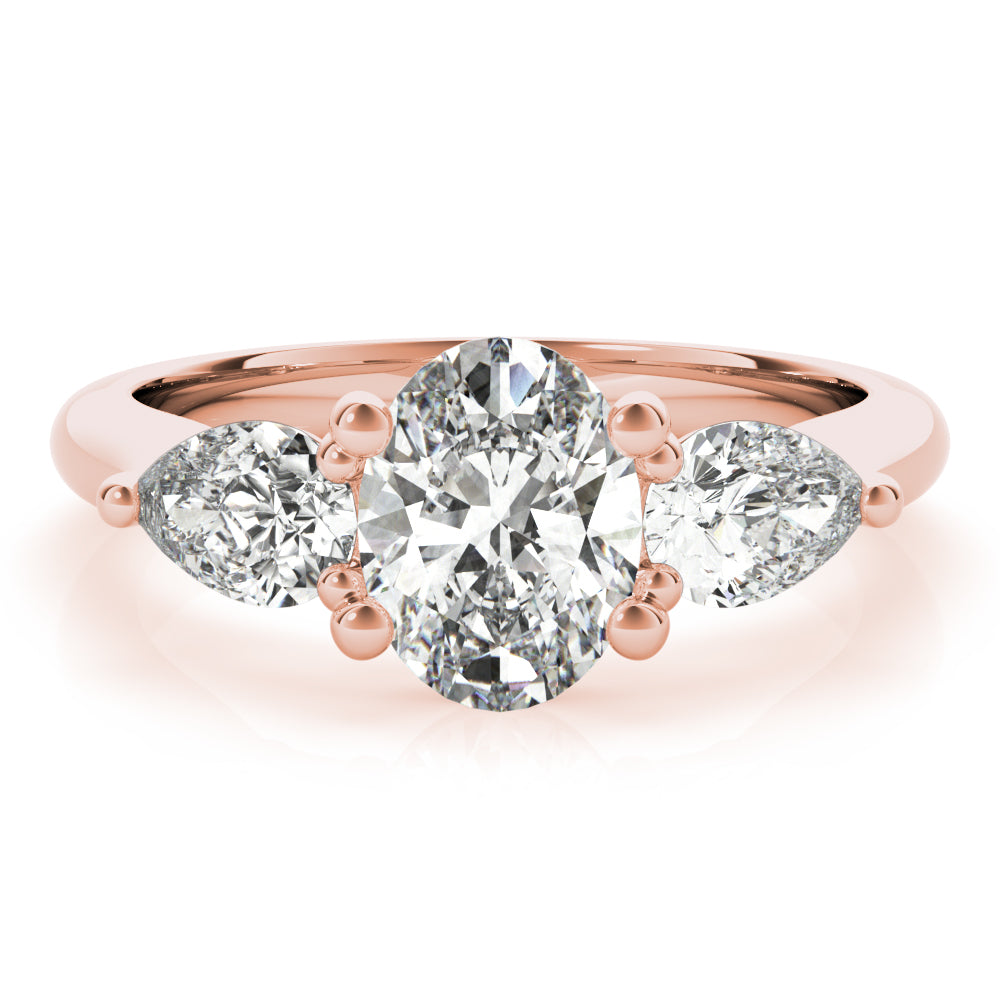 1 CT Oval Shaped Moissanite Engagement Ring In Three Stone Design 9
