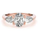 1 CT Oval Shaped Moissanite Engagement Ring In Three Stone Design 9