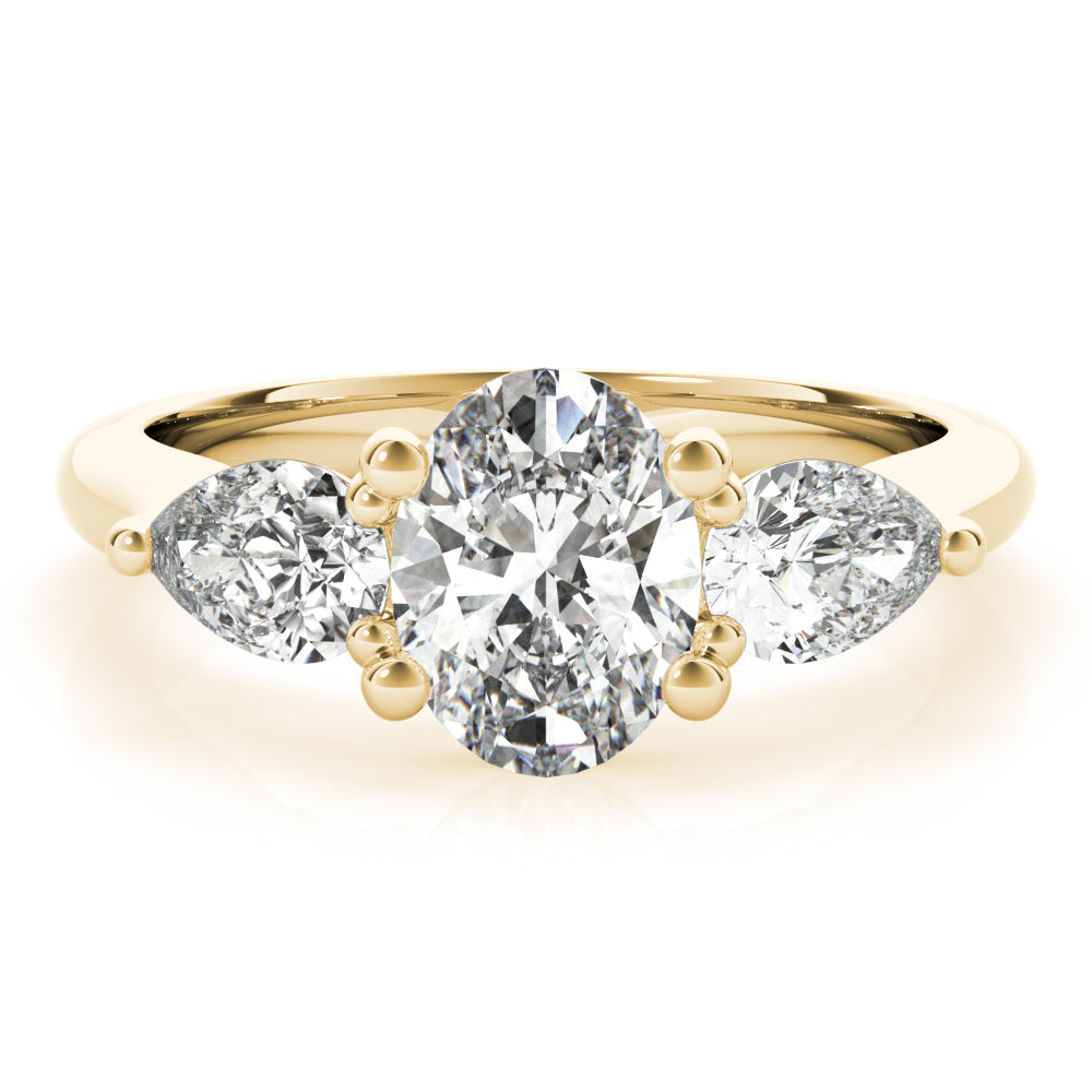 1 CT Oval Shaped Moissanite Engagement Ring In Three Stone Design 5