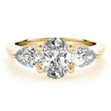 1 CT Oval Shaped Moissanite Engagement Ring In Three Stone Design 5